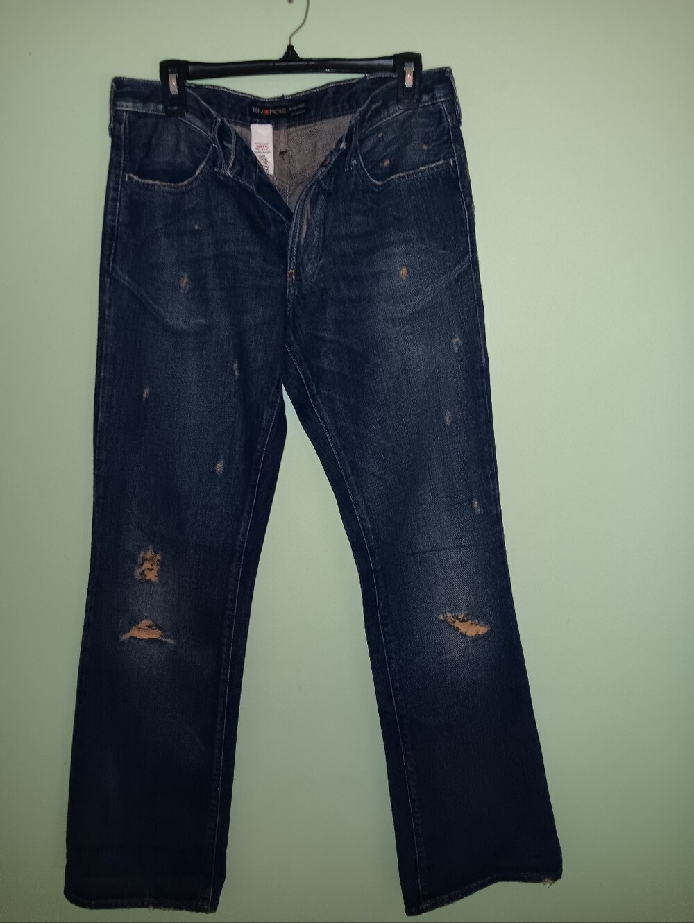 Energie By Sixty Men's Distressed Flare Jeans